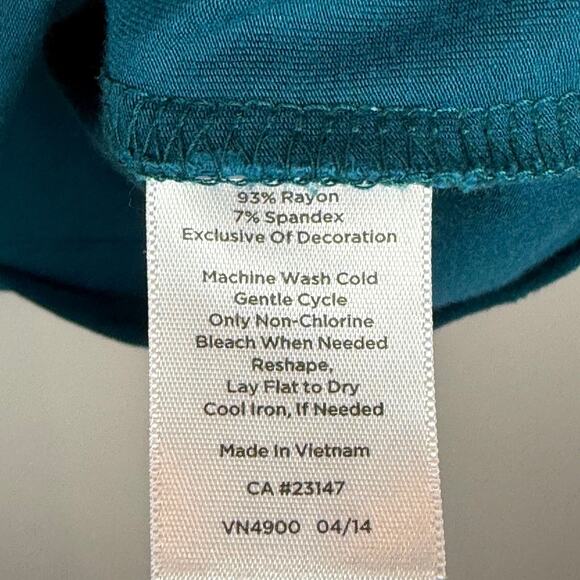 Talbots Top Women's 2X Plus Turquoise Teal Blue Stretch Sleeveless Tank Blouse - Picture 4 of 7